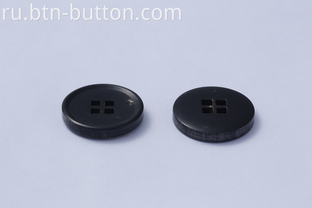 Black horn buttons for clothing